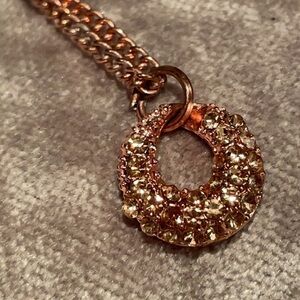 Rose Gold Cz Diamond Pendant Necklace